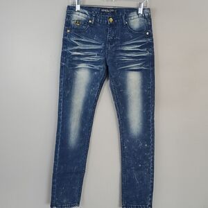 Demolition Platinum Boys Distressed, Med. Wash Jeans. Size 14